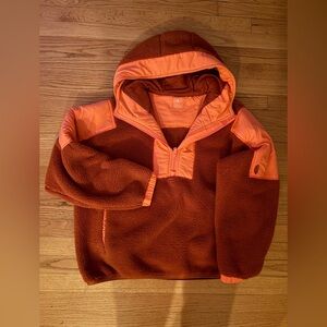 Free People Sherpa Fleece Half Zip Hoodie Oversized